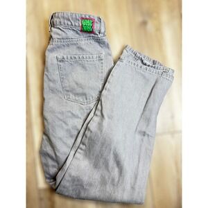 Y2K Empyre Skate Unisex Jeans Gray Cargo‎ Style Patched Denim Pants Size 2